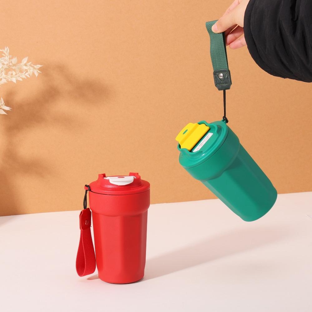 With Lid Thermal Cup Stainless Steel Vacuum Insulated Cup Eight-Angle Coffee Cup  Outdoor Travel