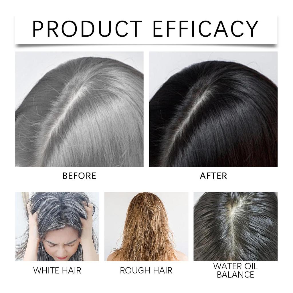 100ml Black Hair Dye Shampoo (Hair Color) - Herbal Extracts - Repairs Damaged Hair, Nourishes Hair Roots, Say Goodbye To Gray Hair Problems