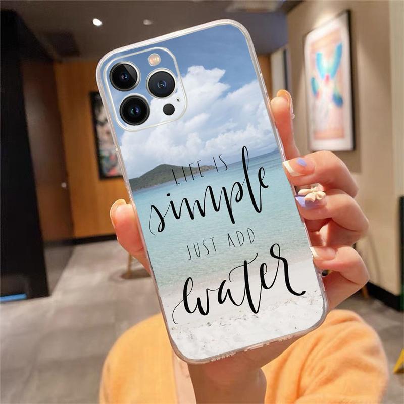 Phone Case For iphone 17 Pro Max Air 16 15 14 13 Pro Max 15 16 Pro 15Plus Travel Mountain Forest Sea Beach quotes
