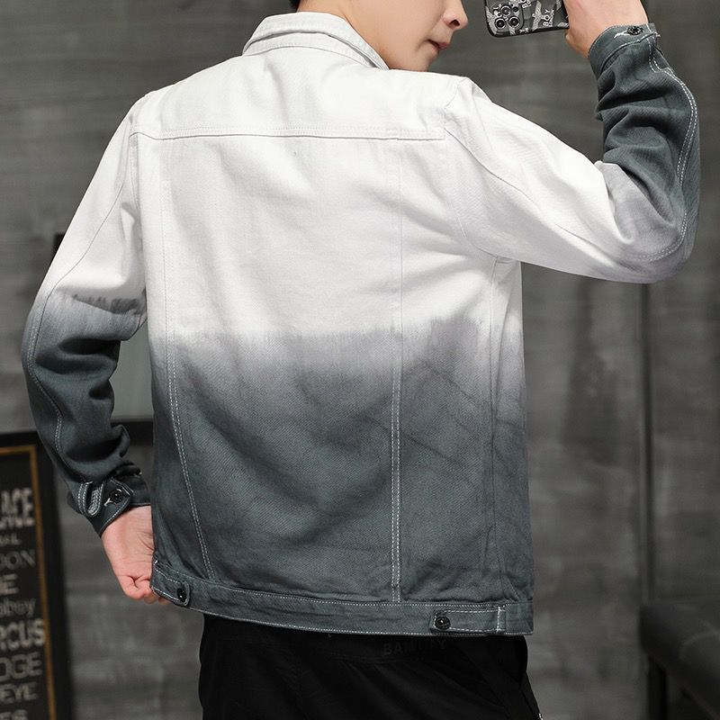 Spring Casual Denim Jacket Men's Trendy Brand All-match Jacket Male Student Tops Trendy Denim Jacket Men