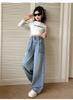 Girls' Spring Jeans 2026 New Mid to Large Korean Edition Wide Leg Pants Straight Leg Versatile Pants Stylish Outerwear Pants
