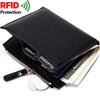 RFID Theft Protect Coin Τσάντα φερμουάρ ανδρικά πορτοφόλια ανδρικό πορτοφόλι