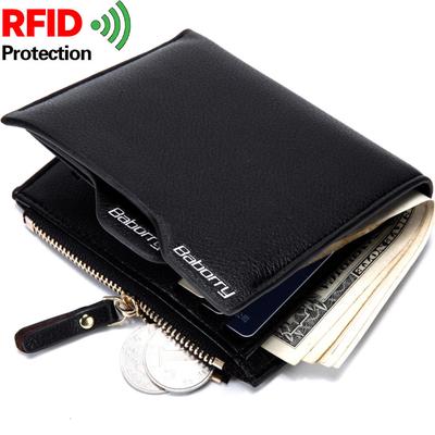 RFID-Diebstahlschutz-Münztasche mit Reißverschluss, Herren-Geldbörsen, Herren-Geldbörse