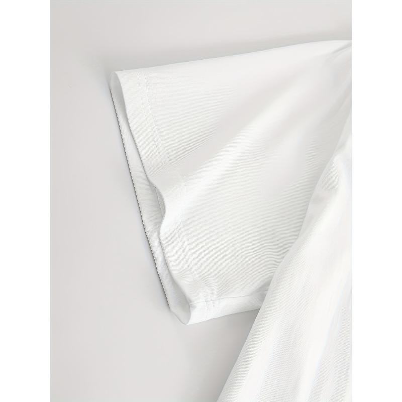 European Sizes Black Background Shrimp Print T-Shirt, Summer, Round Neck Short Sleeve Top, Casual Everyday Wear, Men'S Clothing