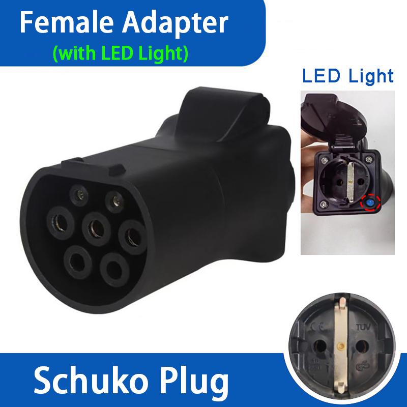 

Type 2 Female Adapter 220V New Energy Vehicle Discharger Converter with Schuko Plug/Generic Plug (Not for BYD and MG Vehicles)
