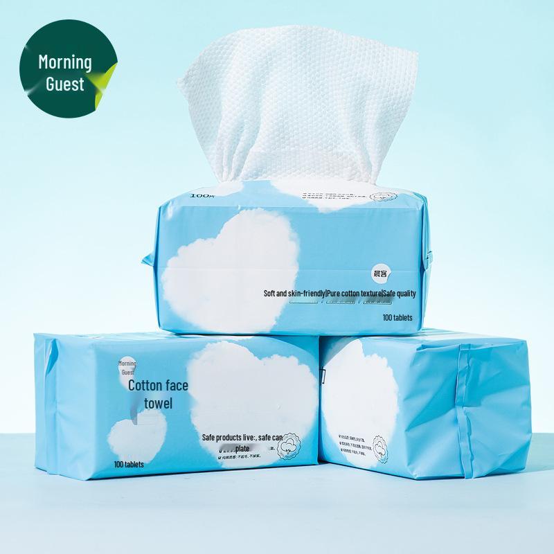 Large Disposable Face Wash Towels - Soft Cotton, Wet & Dry Use, 20x20cm, Pack of Towels
