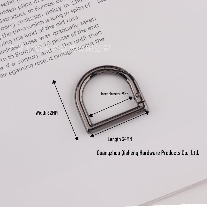 In-Stock: High-Grade D-Shaped Spring Ring Buckle for DIY Bag Handles & Straps