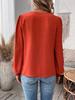 2026 Europe Autumn/Winter V-neck Lace Solid Color Long Sleeve Casual Women's Top