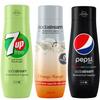 Conjunto de 3 concentrados SodaStream 7UpFREE + Laranja-Manga + PepsiMax