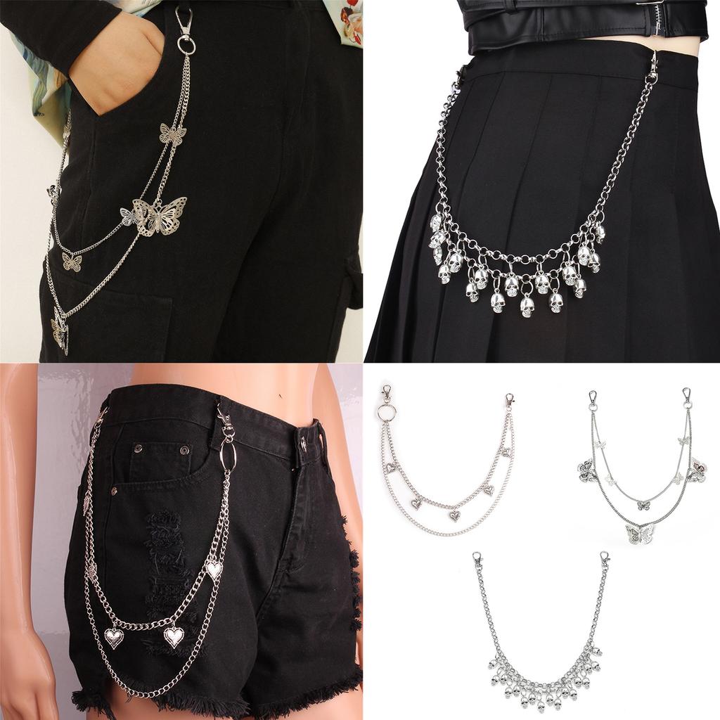 Pants Chain Punk Jeans Chain Wallet Jewelry Unisex Trousers Ornamen Aesthetic Butterfly Chain for Daily Wear and Parties
