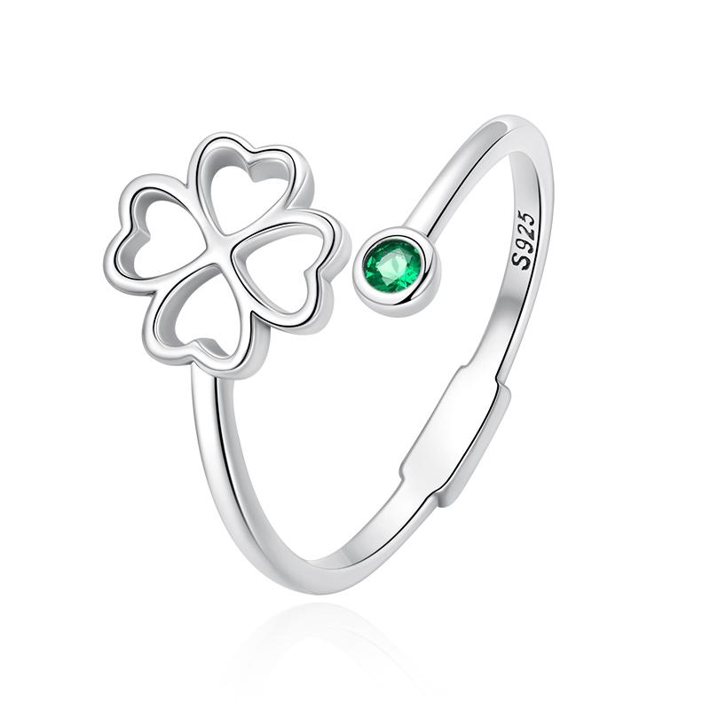 WOSTU 925 Silver Pet Cat Stackable Opening Ring For Women Snake Dog Adjustable Rings Fine Jewelry Party Birthday Gift