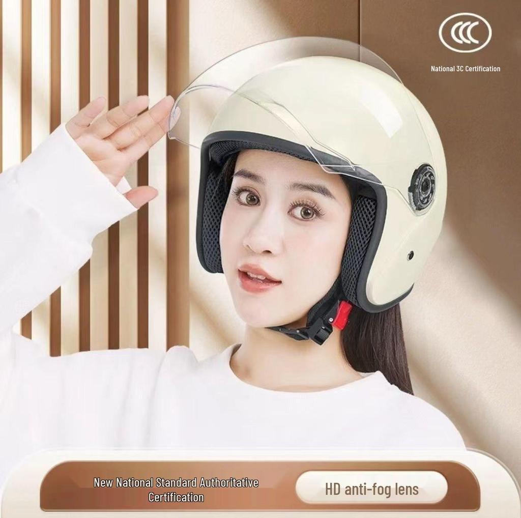 Unisex All-Season Helmet: Winter Warmth, Cute Design, Double Ear Protection for Motorcycles & Electric Scooters