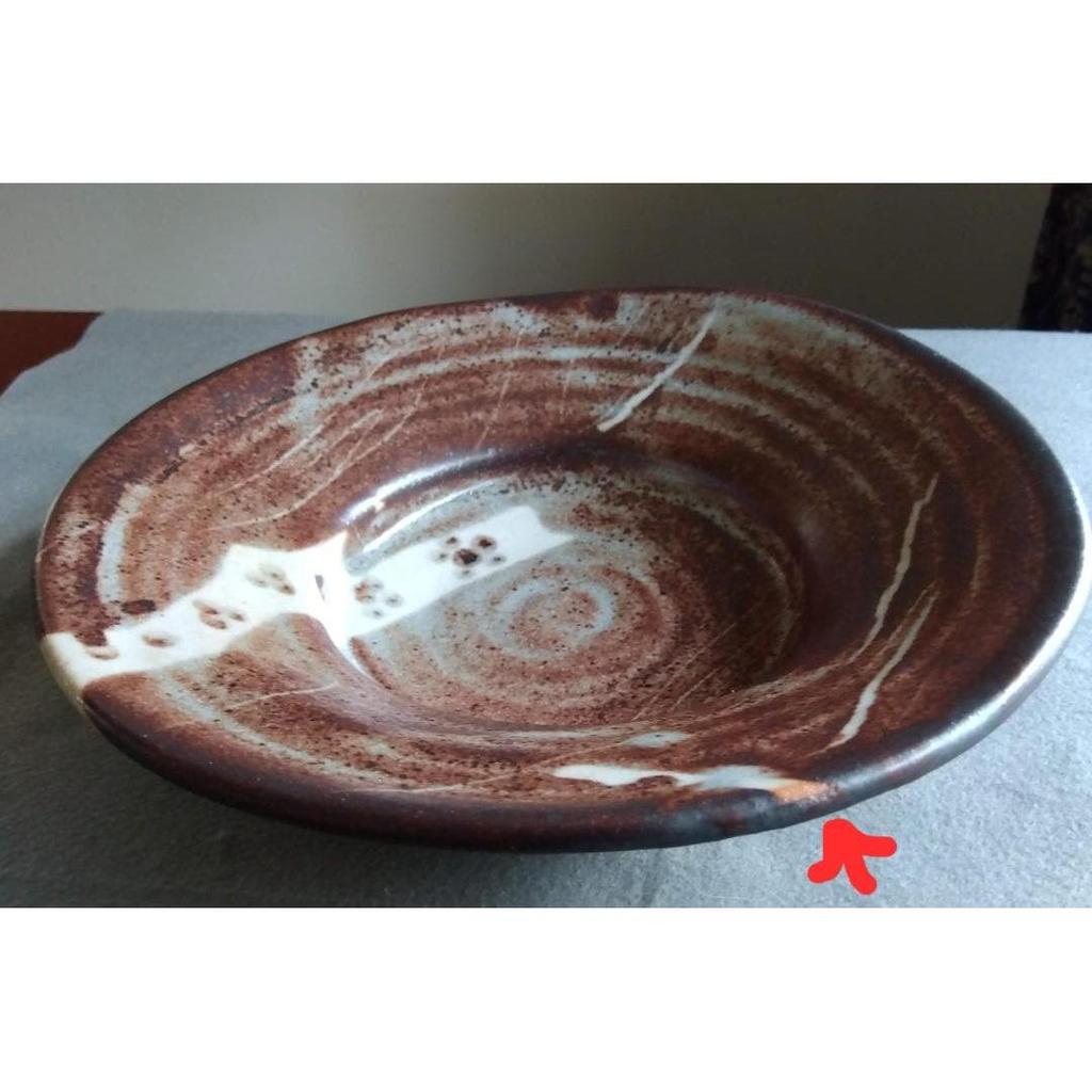 Used Mino ware master craftsman Rikuo Kudo Minami kiln Nezushino large bowl