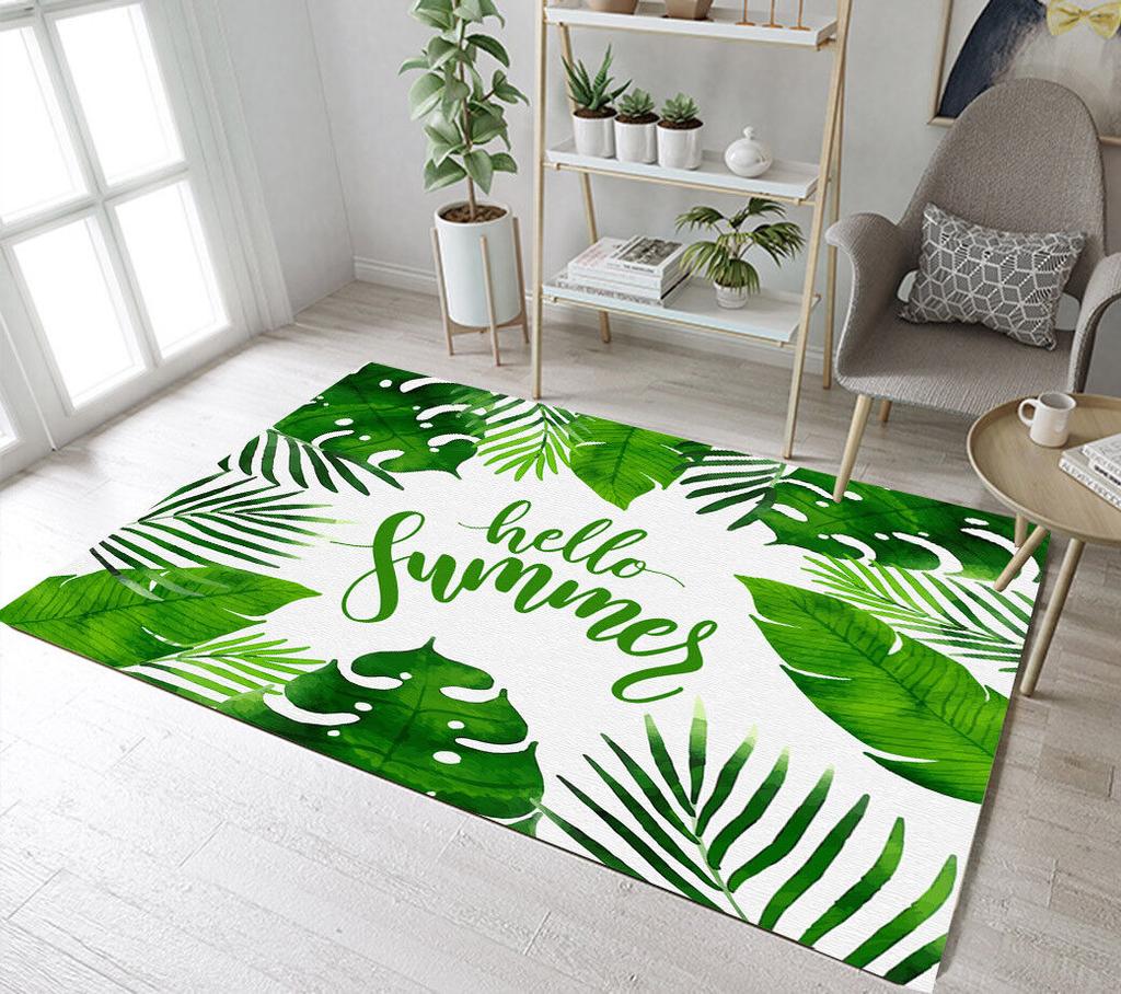 Covor de Vară Frunze Tropicale Hawaiene Covor cu Frunze de Palmier Covor de Zonă Pentru Decor Living Dormitor Covoraș de Podea Frunză Verde Covoraș de Ușă pentru Intrare