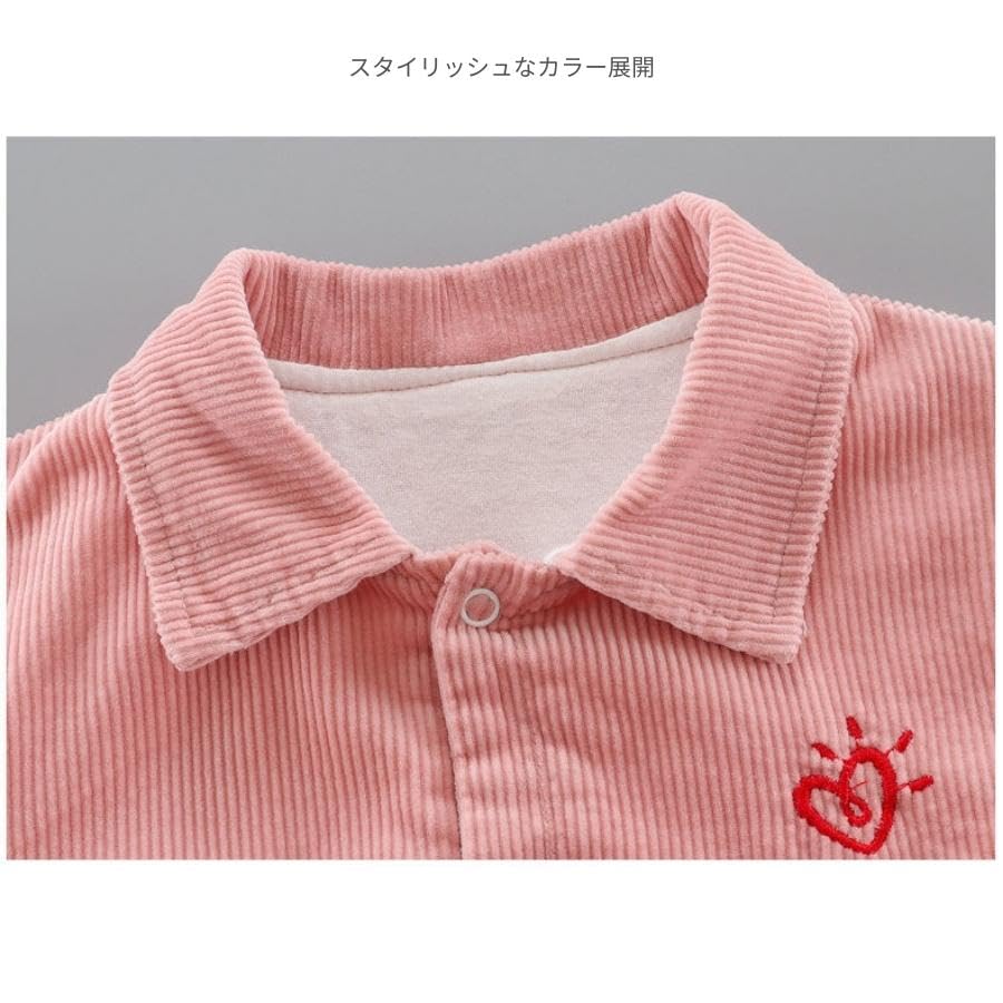 Soft Corduroy Angel Pattern Romper Jumpsuit Korean Clothing Fashionable Infant Kids Baby Clothing 60cm 70cm 80cm 90cm [EnDast] Children's (66, Pink)