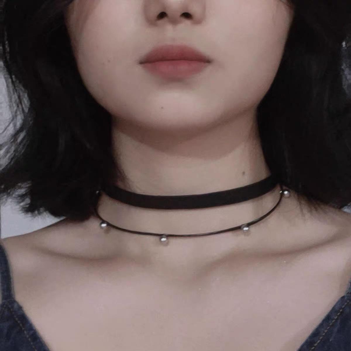 

Минималистичный черный кожаный чокер с пряжкой – Повседневное универсальное ожерелье для женщин