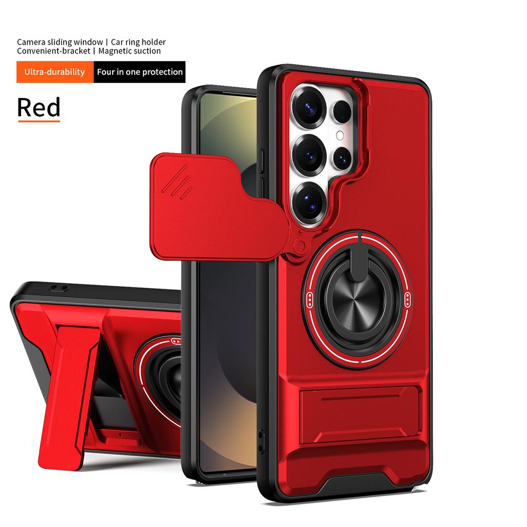 Funda for Samsung Galaxy S26 Ultra S25 Plus S25 FE Case Rotatable Slide Camera Protection Ring Stand Shockproof Cover Capa Funda