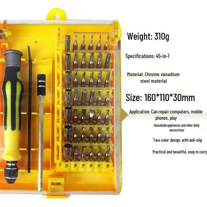 45-Piece Professional Screwdriver & Dust Removal Set with Magnet for Phone & Laptop Repair