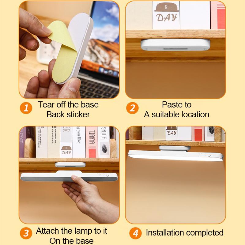 Desk Lamp Solar Hanging Magnetic Table Lamp LED USB Rechargeable Stepless Dimming Cabinet Closet Wardrobe Night Light