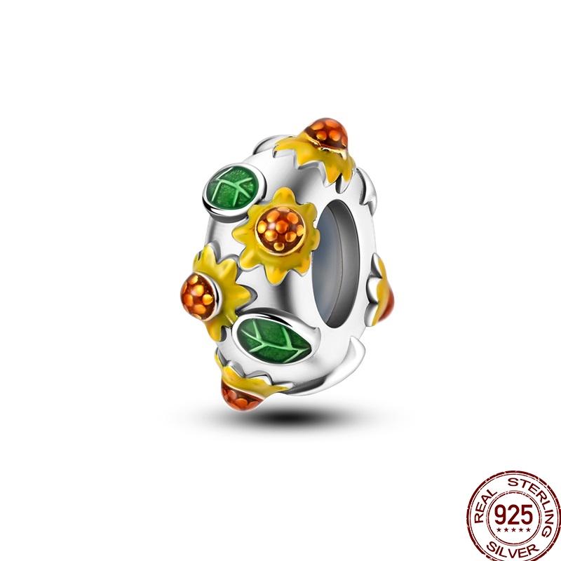 New Copper Autumn Golden Charms Maple Leaf Squirrel Pumpkin Deer Beads Fit 3Mm Original Bracelet Diy Jewelry Gifts