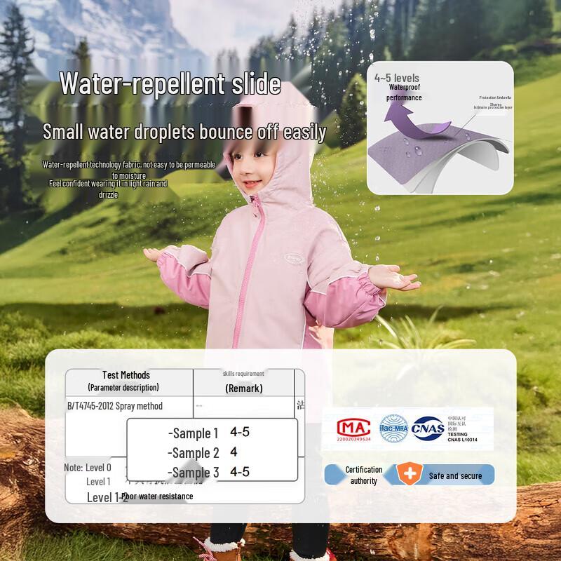 JELLYBABY Kids' Outdoor Color-Block Thermal Softshell Jacket