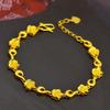 Dubai Jewelry Gold PlatedBracelet Women's Variety of Fashion Thin Sections Long-Lasting Colorless Flowers Gold Plated Plated
