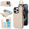 Zipper Cards Solt Wallet Ring Holder Leather Case For iPhone 16 Pro Max 15 Plus 14 13 12 11 Double Buckle Magnetic Rfid Cover