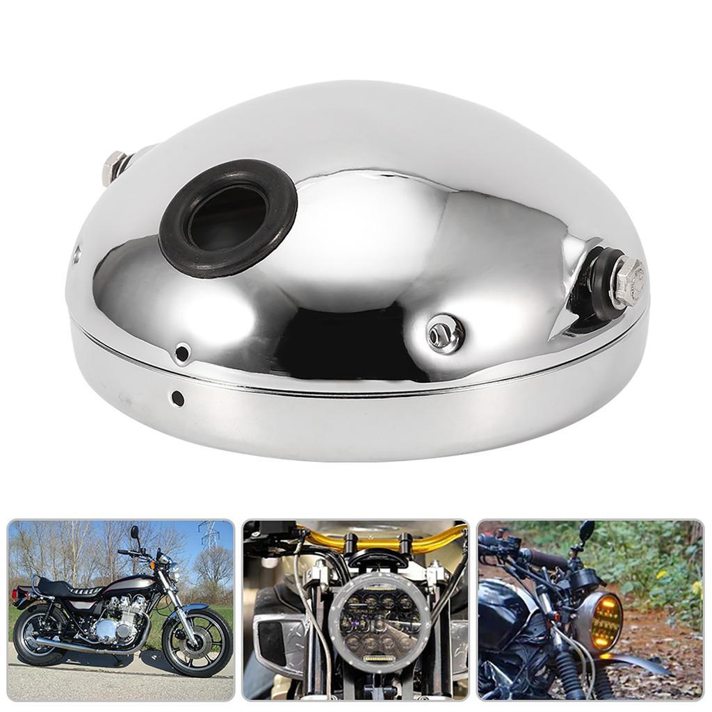 7 Inch Iron Motorcycle Modification LED Headlight Head Lamp Housing Cover(Black)