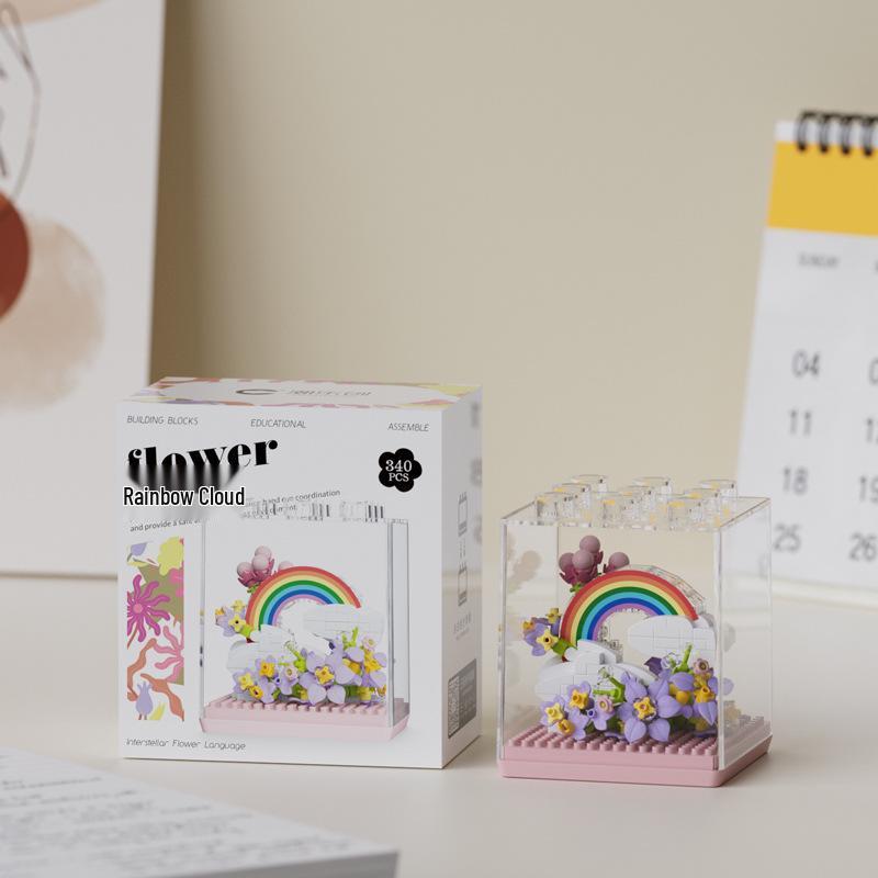 

Міжзоряна Квіткова Мова Конструктор: Прикраси Місячна Квітка - Сумісні з Lego, Збірка з мікрочастинок, Ідеально для подарунків на день народження