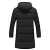 Down Jacket Men's Long Over-the-knee Men's Winter Thickened White Duck Down Hooded Jacket Couple School Uniform Tide