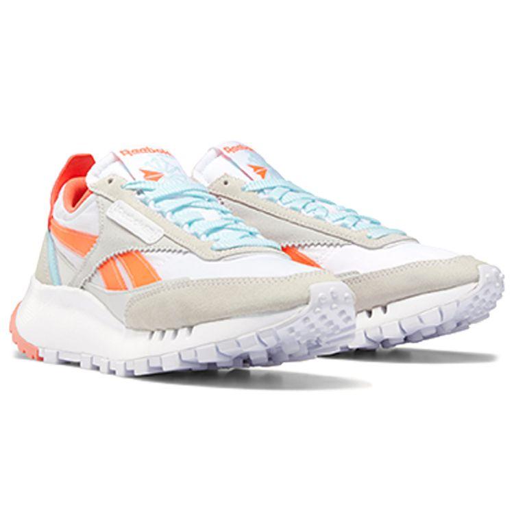 Reebok Classic Leather Legacy Women White Orange Flare Digital Glow FY7435