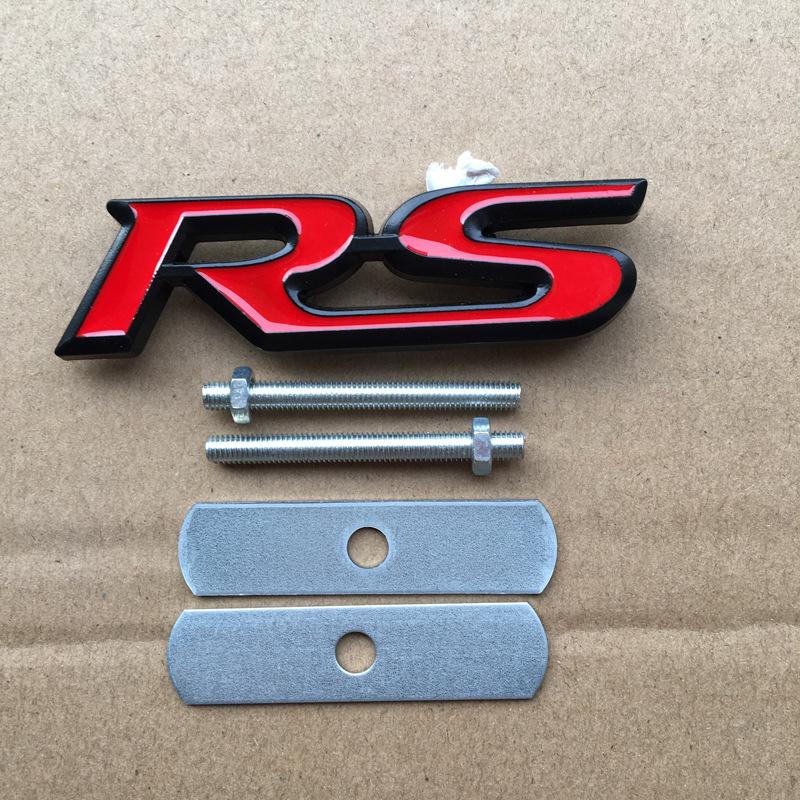Car Grille Modification Decorative Logo 3D RS Grille Modification Sports Logo Metal Car Logo