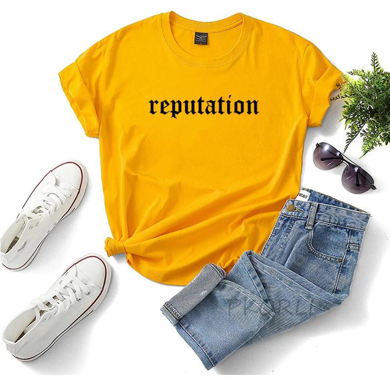Reputation Merch T-Shirt Baumwolle Buchstabenaufdruck T-Shirt Folklore Kurzarm T-Shirts Lässig Sommer Rundhals T-Shirt Streetwear