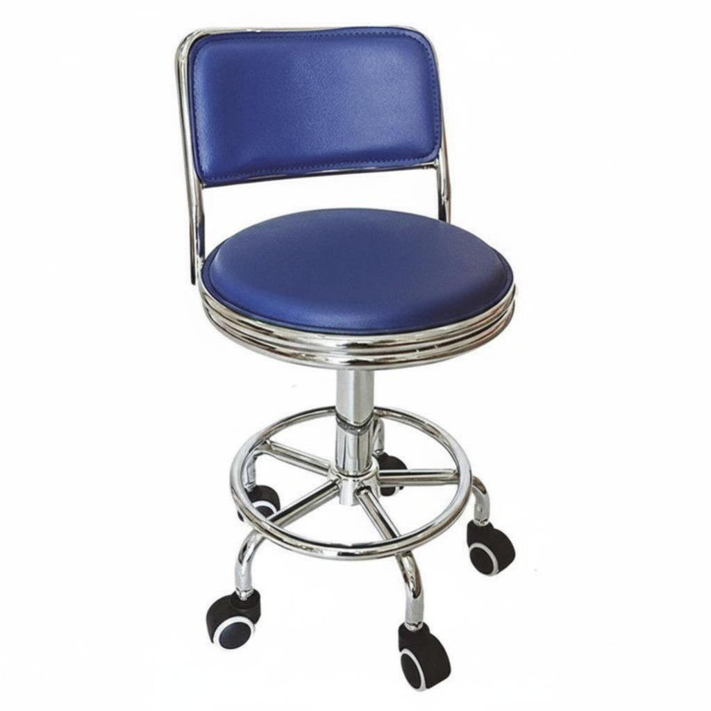Adjustable Pedestal Stool 360-Degree Swivel Low-Back for Adults