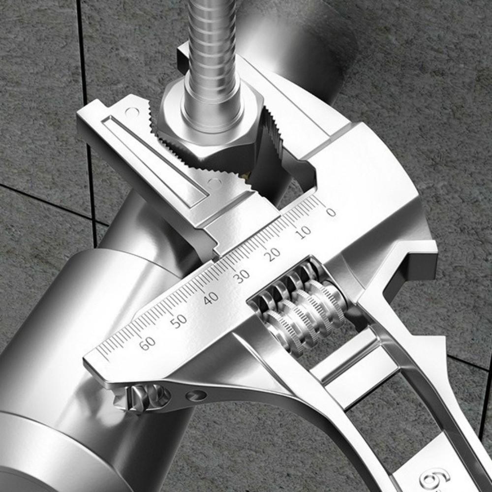 Klucz do armatury łazienkowej ze stopu aluminium Krótka rękojeść Bardzo duży otwór Regulowany klucz Mocne zaciskanie Zakres 6-68 mm