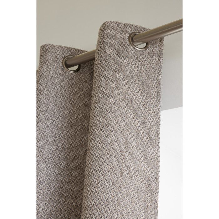 Lot de 2 rideaux + 8 œillets 140 x 240 cm fils teints jacquard "Atlas" Le fil d'Ariane