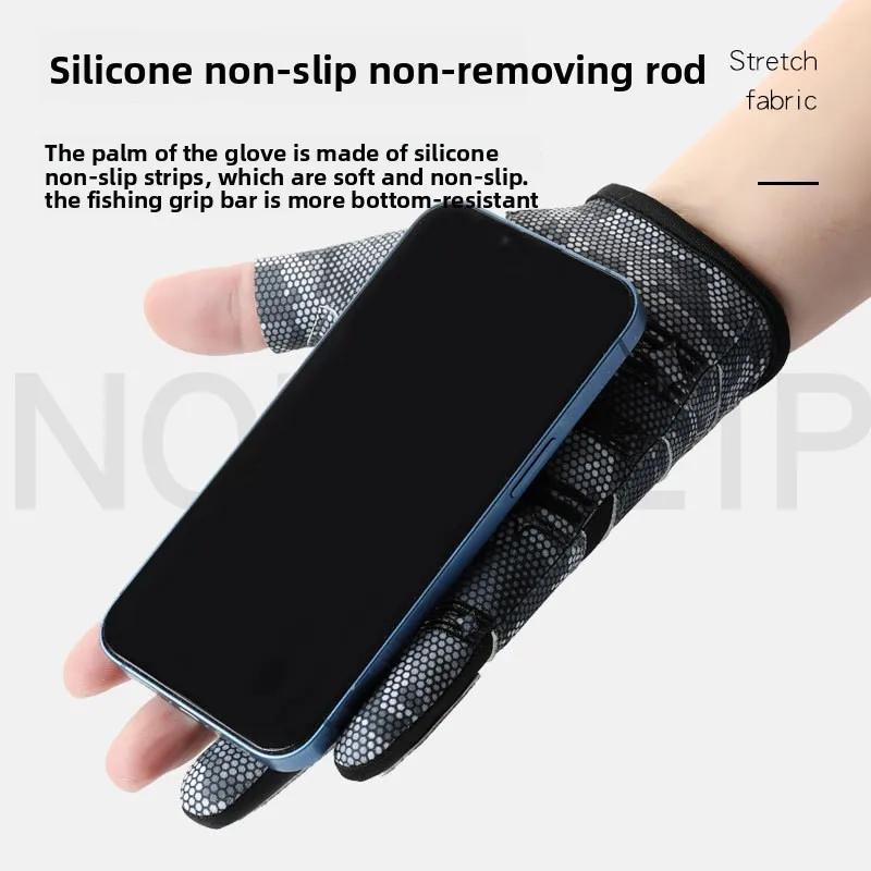 Atmungsaktive Rutschfeste Sonnenschutz-Verschleißfeste Angelköder-Handschuhe Drei-Finger-Handschuhe zum Angeln Lecks