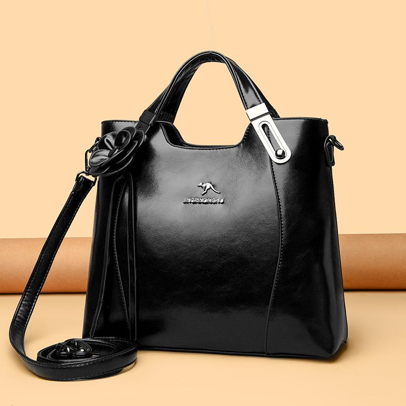 Middle-aged Handbag Mother Bag Women's Soft Leather Shoulder Crossbody Bag