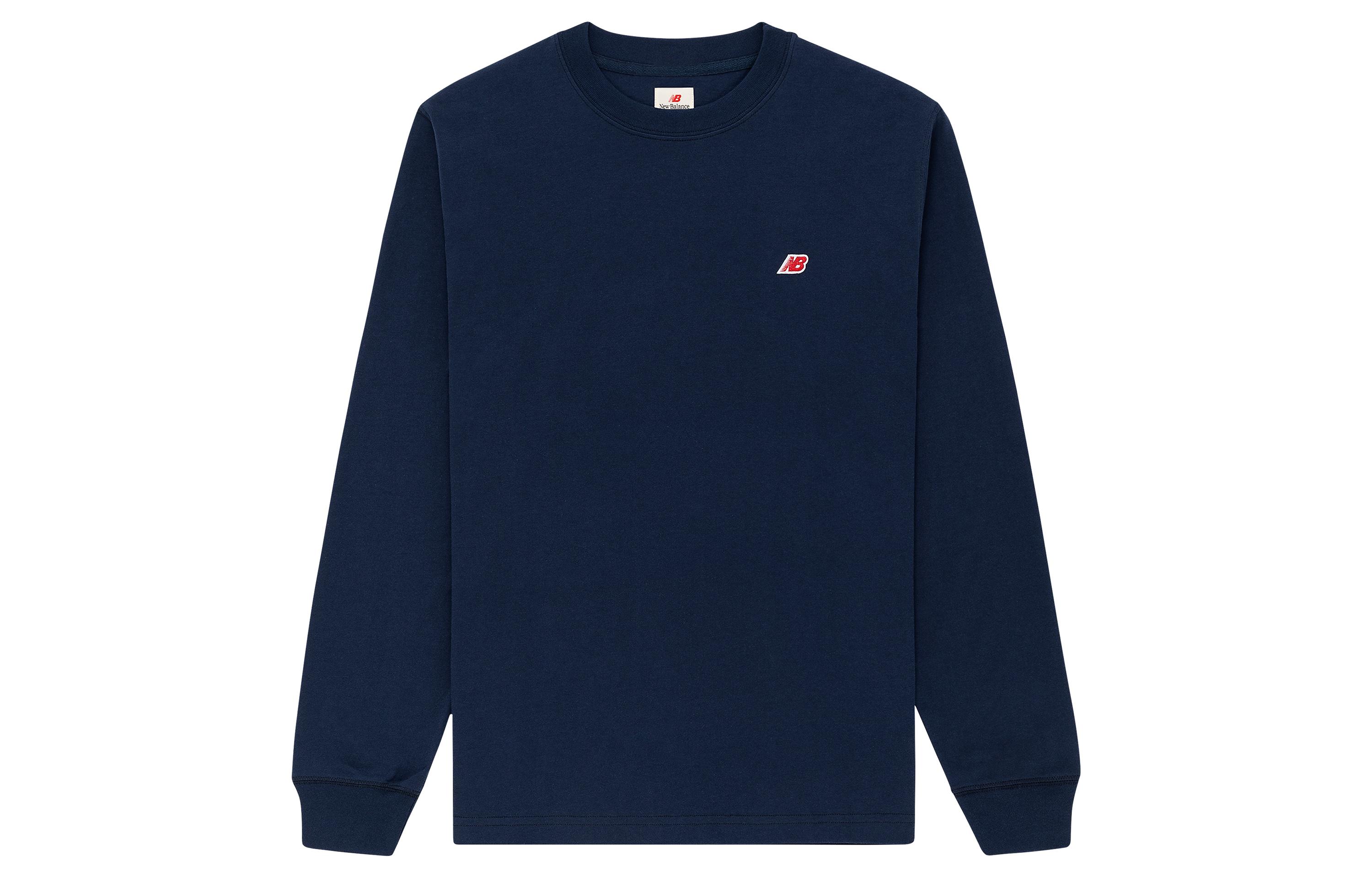 New Balance Teddy Made Sweatshirts Unisex Navy Blue Crew Neck Moderate Other MT21542-NGO S