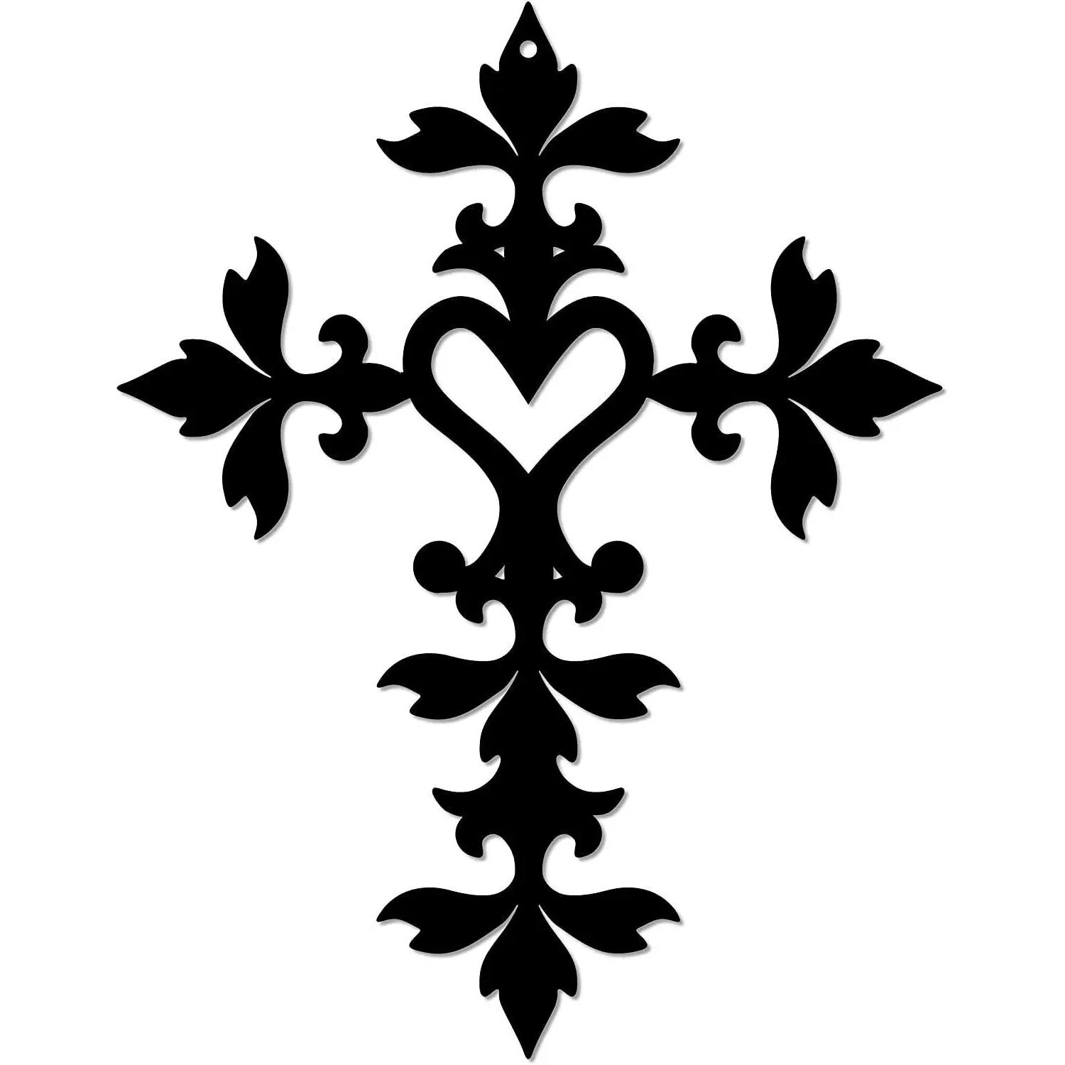 Металлическая настенная табличка «Христианский крест и сердце» - Вдохновленный верой — фото 2