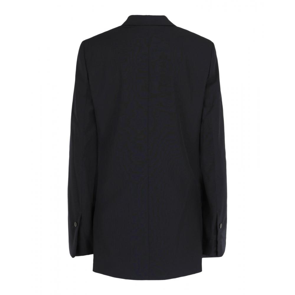 Salvatore Ferragamo Single Breasted Wool Blazer Blue