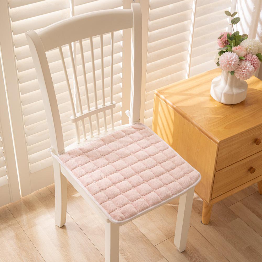 Autorisation: Coussin de chaise de salle à manger en peluche avec liens pour l'automne/hiver