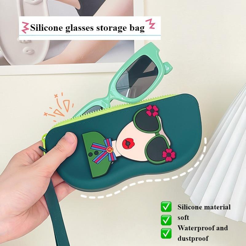 Portable Dust-proof Soft Silicone Glasses Bag, Sunglasses Storage Bag, Can Be Hung To Prevent Loss of Glasses Case,Perfect Gift