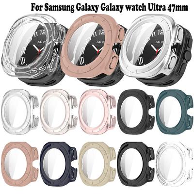 PC Fullskyddsfodral För Samsung Galaxy Watch Ultra 47mm Skärmskydd Skydd Hårt Skal Härdat Glas Fodral Film Klar