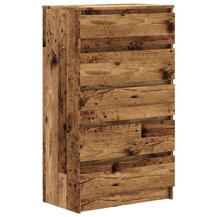 VidaXL Commode Old Wood 60x36x103 Cm Engineered Wood, Chest, Dresser, Cabinet with Drawers, Chests, Dressers, Cabinet 855996