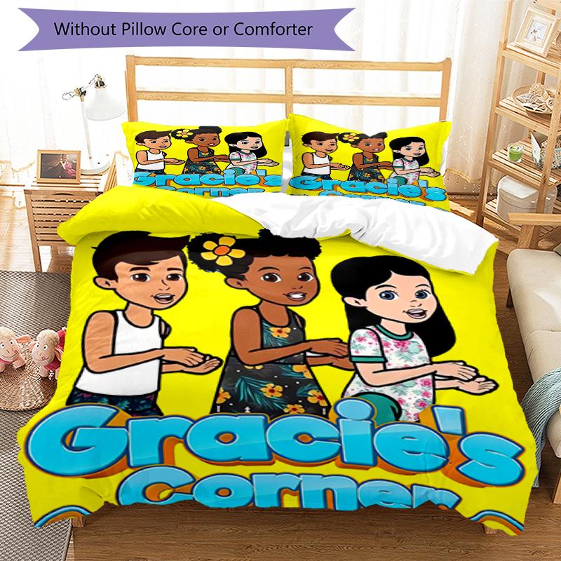 3pcs Gracie's Corner1 pattern bedding set duvet cover set includes duvet cover &pillowcases, perfect all season bedroom decoration & gift