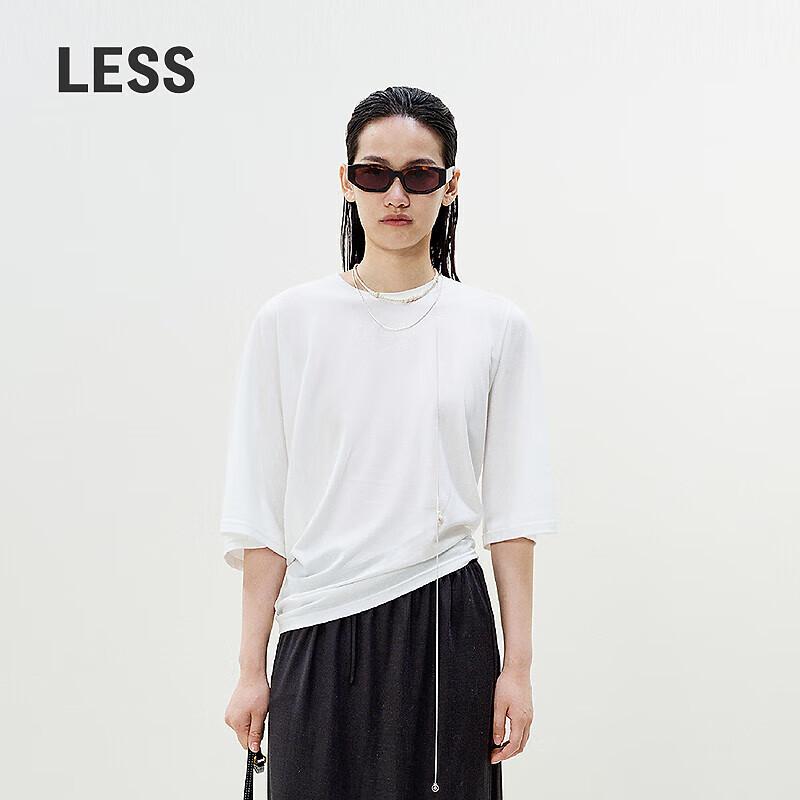 LESS 2025 Summer Cotton Round Neck T-Shirt L