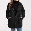 2024 Autumn/Winter Women's Solid Color Ripple Pocket Hooded Casual Loose Jacket