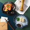 8 Zoll Dunkle Japanische Stil Speiseteller Unterglasierte Keramik Trennwand Speiseteller Dessertschale Sushi Geschirr Mikrowellengeeignet
