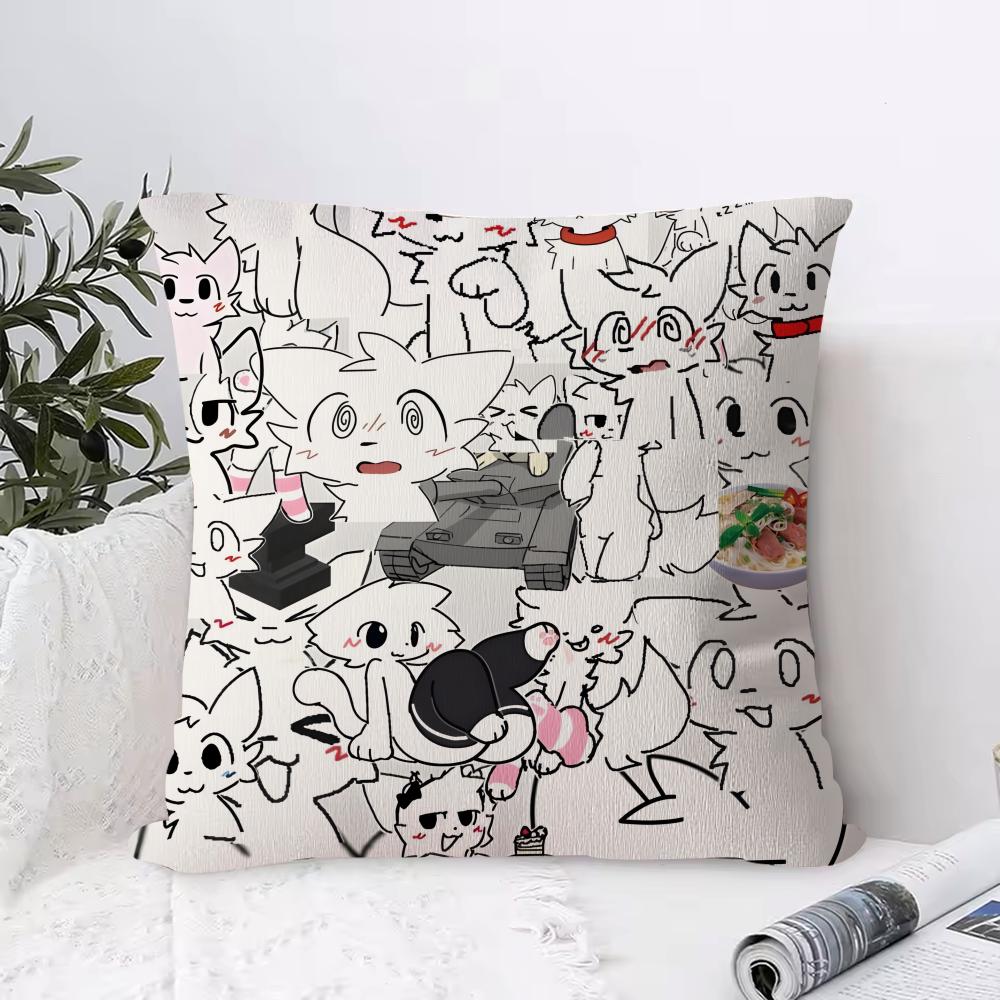 Boykisser Silly Cat Soft Plush Pillowcase DoubleSided Printed Cushion Cover Hidden Zipper Home Decor